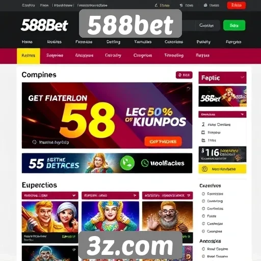 Análise da interface do usuário do site 588bet